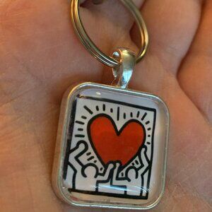 (2/$12,4/$20) Keith Haring Love Keychain